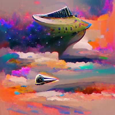 Futuristic Spaceship Journey Through Distant Galaxies