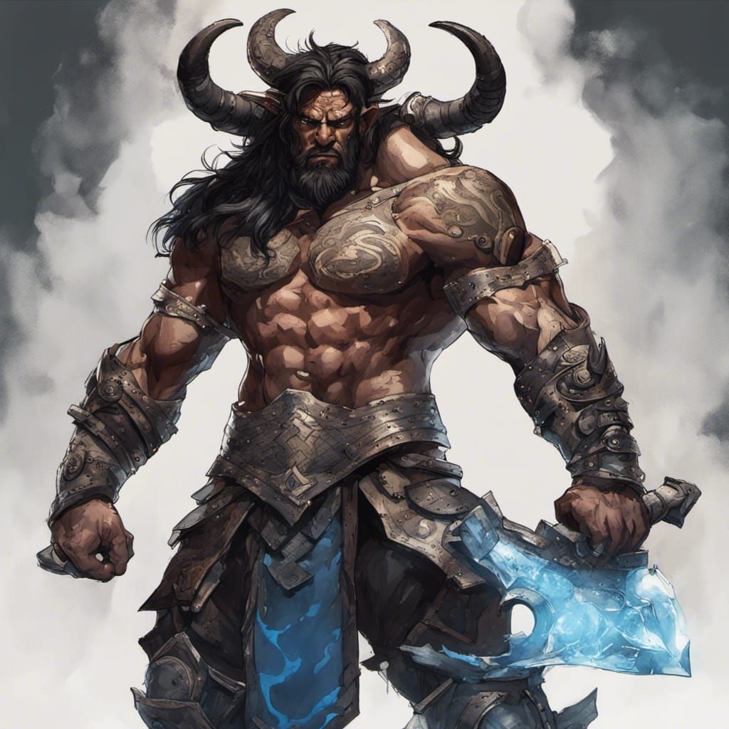 Minotaur Warrior in Heavy Armor with Greataxe