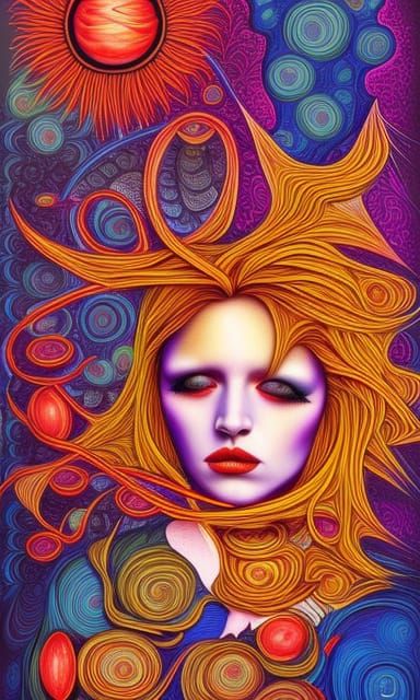 Dreamy Digital Portrait of Maria in Vibrant Expressionism