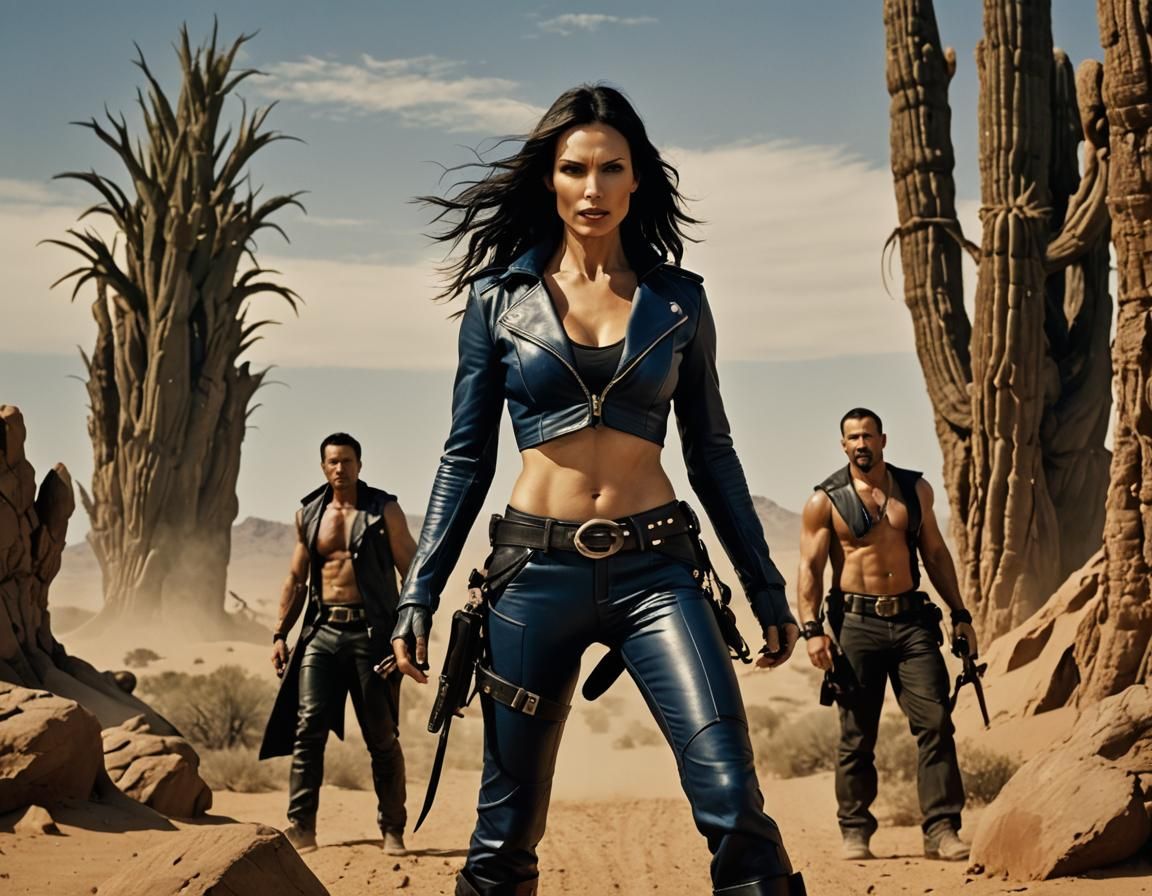 Desert Queen Leading Raiders in Luis Royo Style