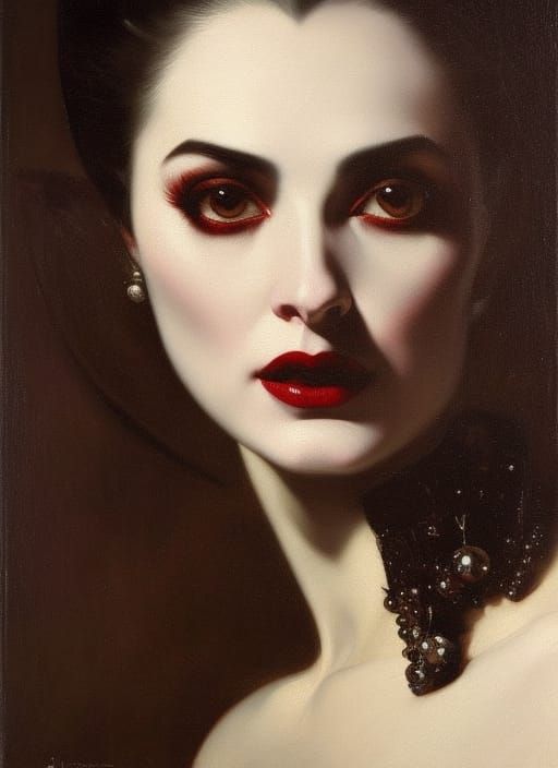 Vampire Portrait in Romanticism Style