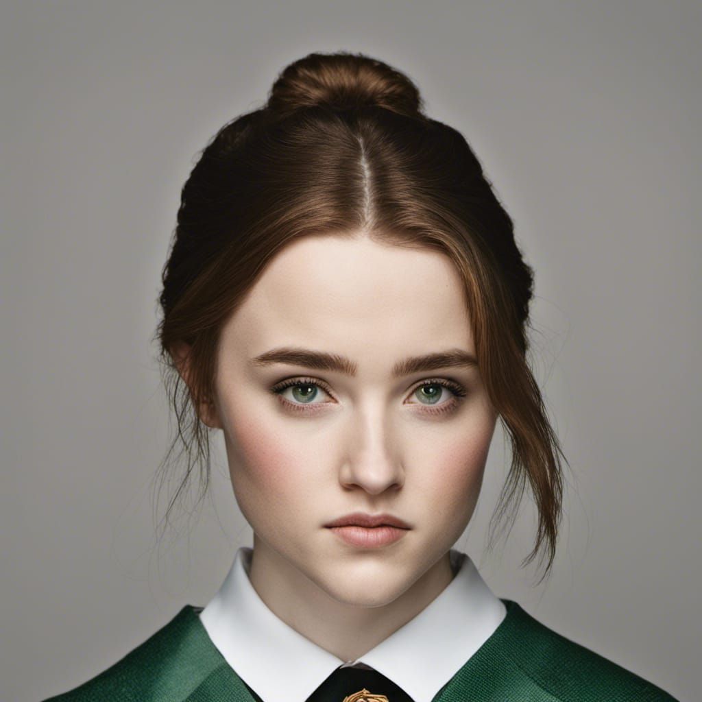 Slytherin Student Portrait in Professional Style