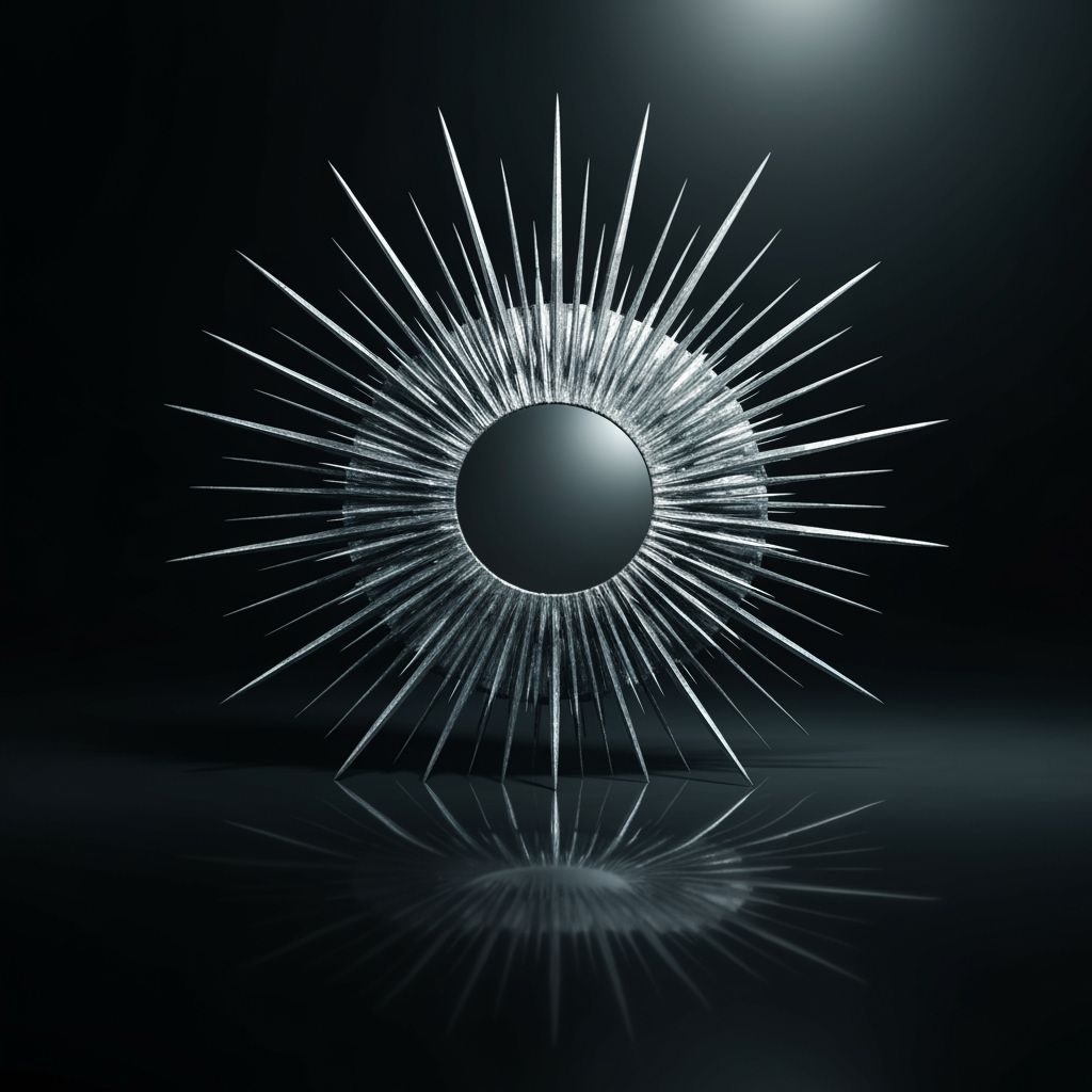 Surreal Spiked Mirror in Dark Fantasy Style