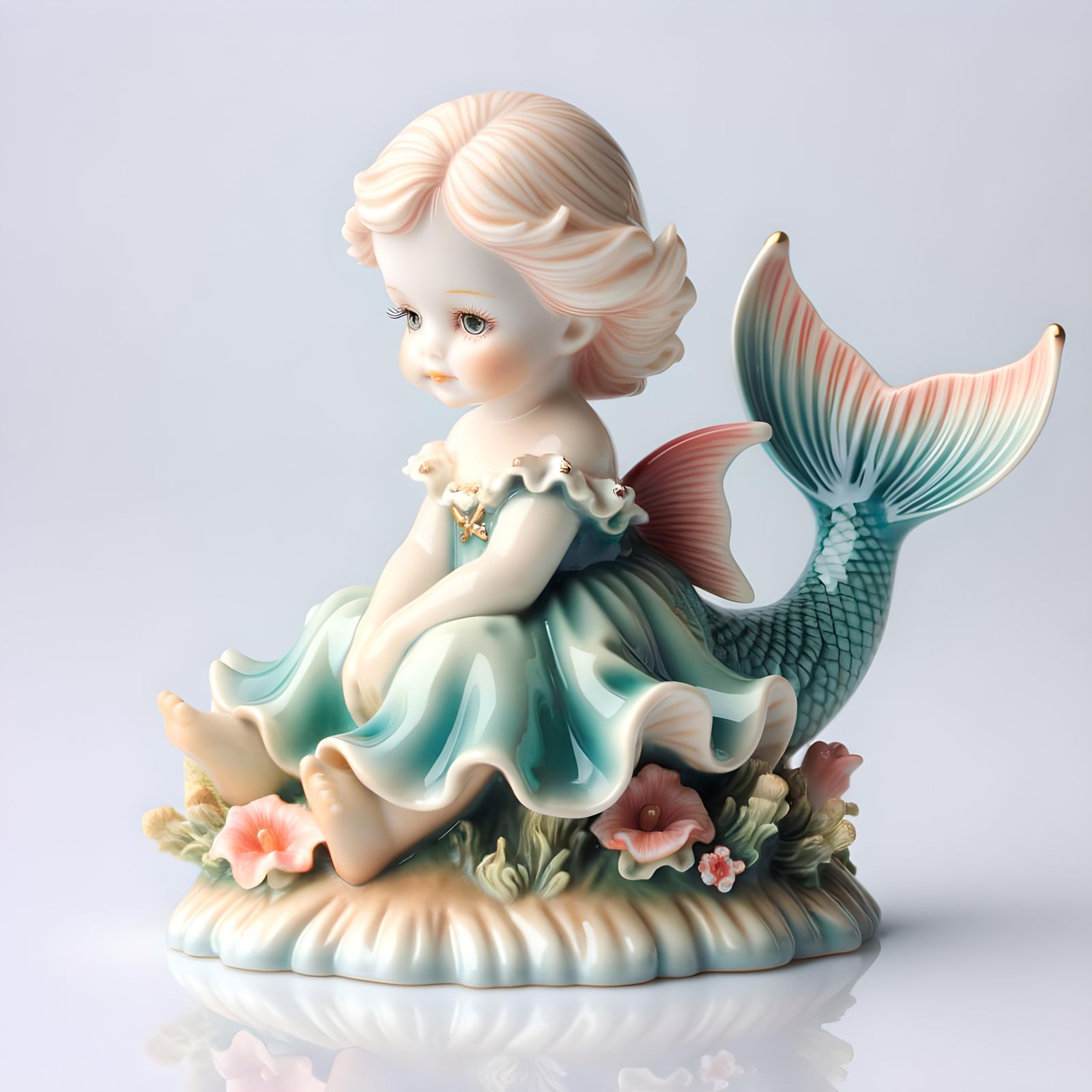 Porcelain Doll with Fins: A Surreal Creation