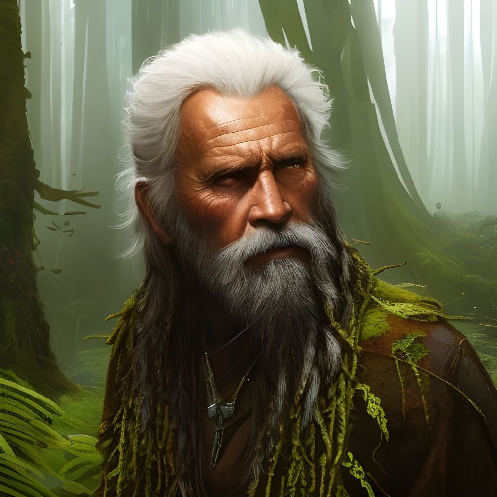 Swamp Druid Portrait in Hyperdetailed Style
