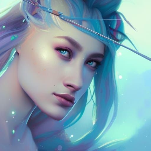 Unicorn Girl Portrait with Dynamic Lighting