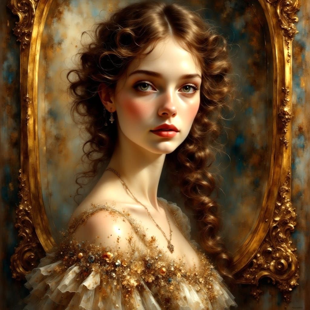 Baroque Palace: Young Woman with Hazel Eyes