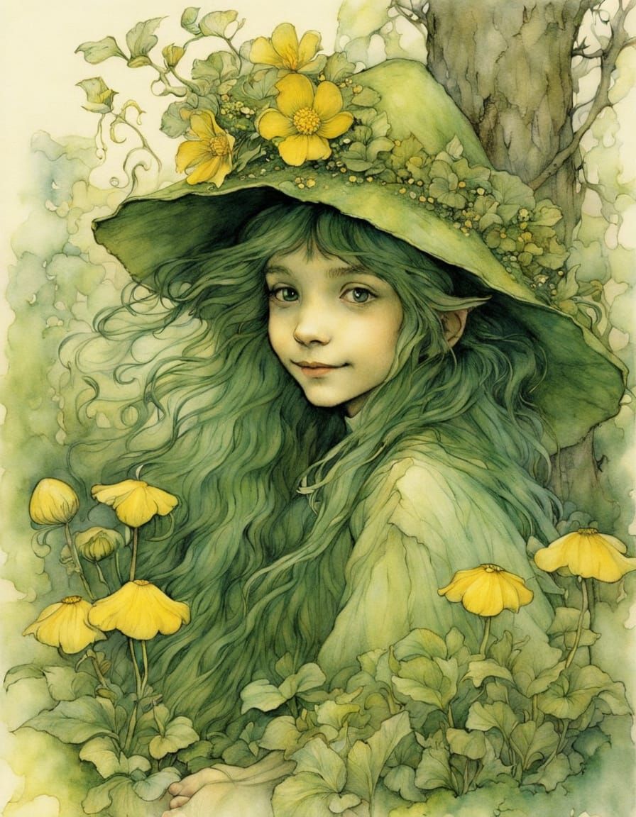 Whimsical Faerie in Enchanted Garden Portrait