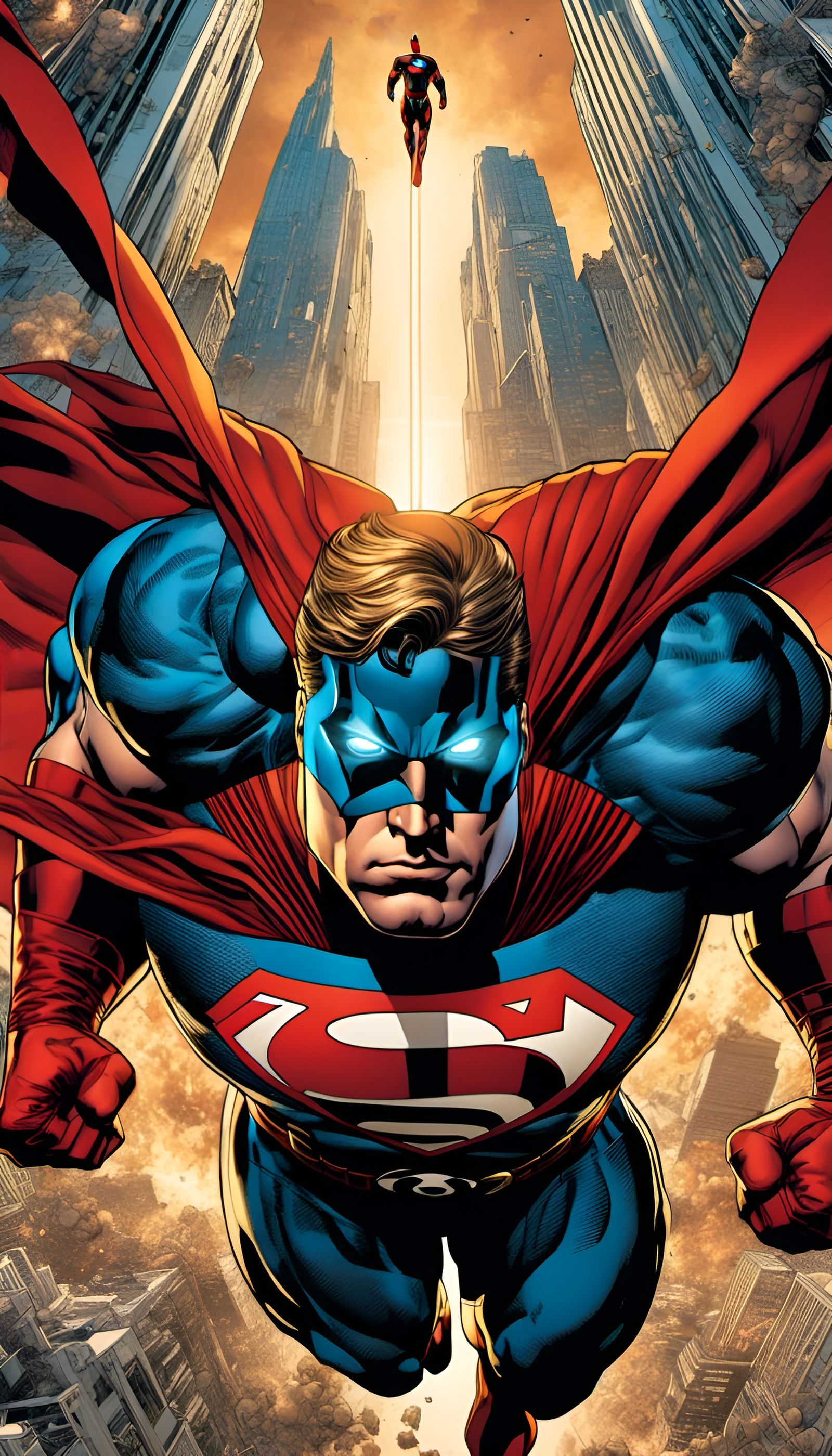 Epic Superhero Comic Book Cover in Hyperrealistic Style