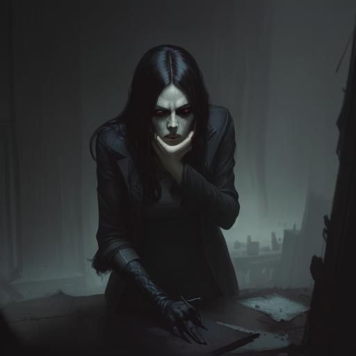 Sinister Secrets: A Dark Romantic Illustration