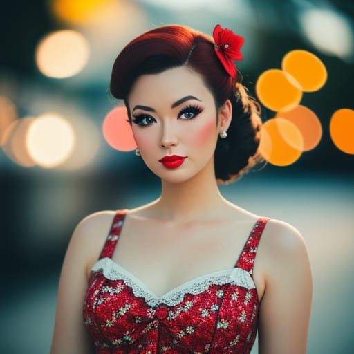 Vintage Pin Up Girl in Soft Focus