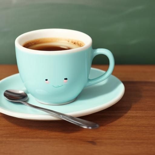 Cute Coffee Cup in Cafe Setting