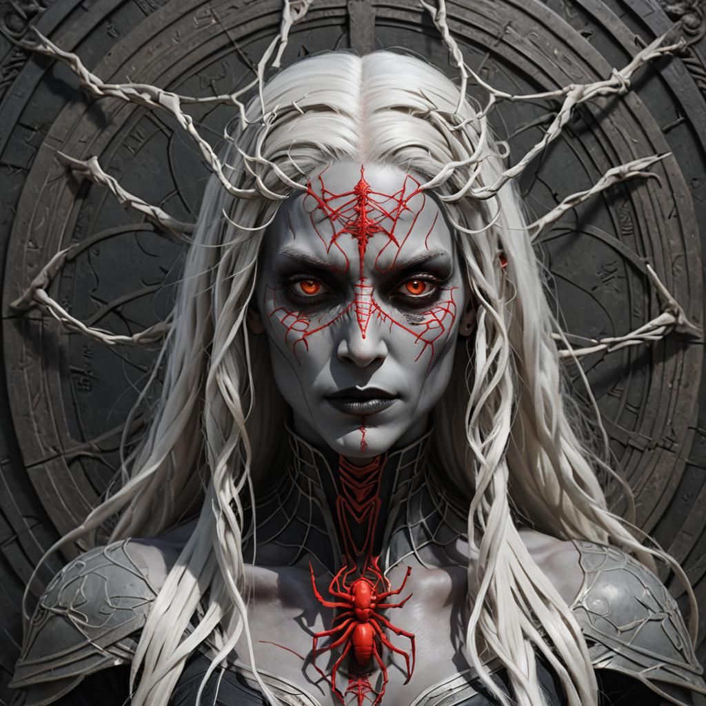 Drow Priestess of Lolth in Hyperreal 3D Anime