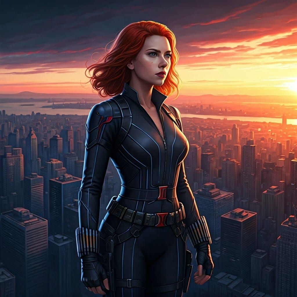 Black Widow Portrait in Gothic Elegant Style