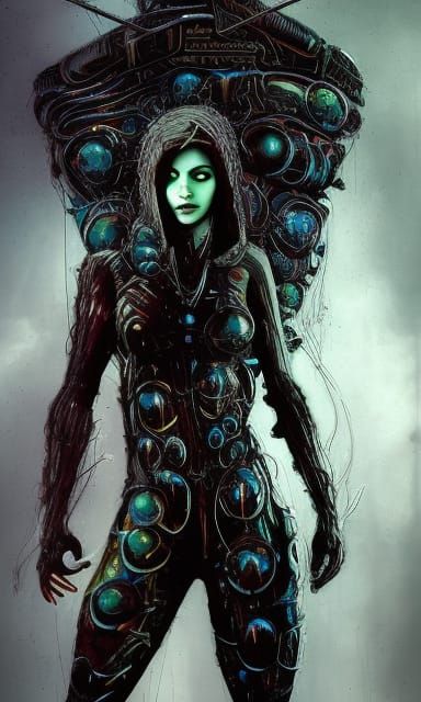 Psychopunk Assassin: Mythical Rogue in Biopunk Style