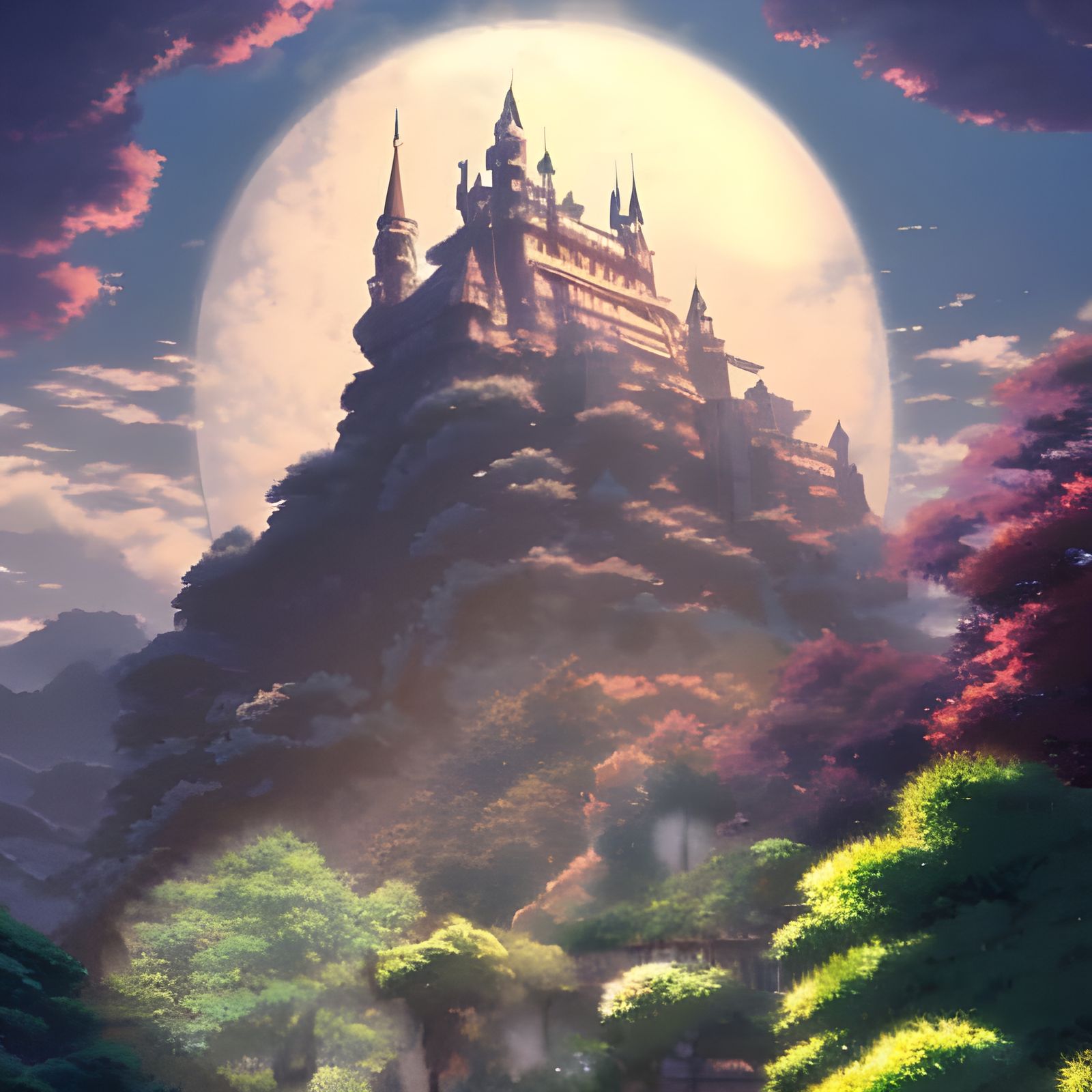 Box Castle in Anime Style Digital Painting