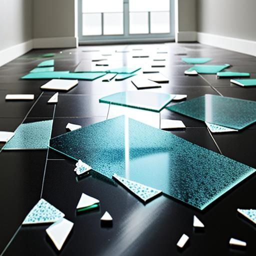 Surreal Image of Walking on Broken Glass