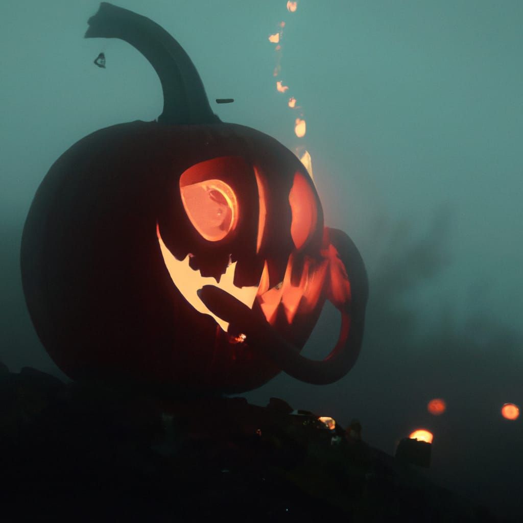 Evil Pumpkinhead in Twilight, Studio Ghibli Style