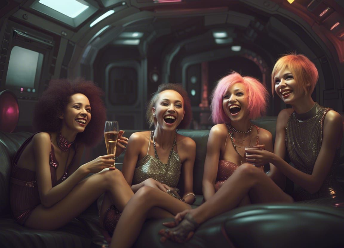 Futuristic After-Party: Dreamlike Alien Dormitory Scene