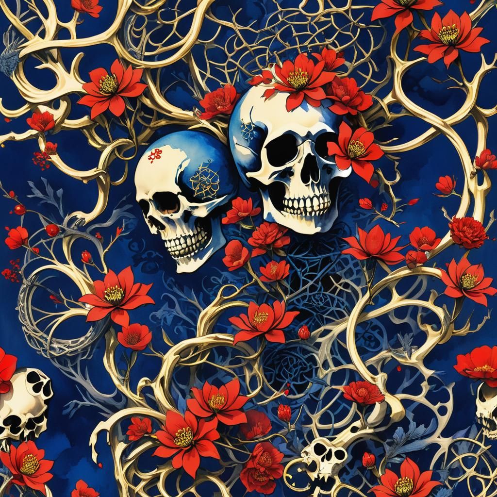 Mermaidpunk Metalcore Arcology Maze in Chinese Ink