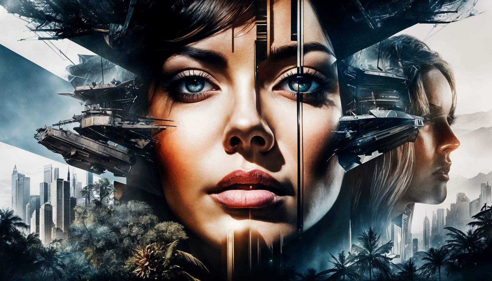 Double Exposure: Nature and Tech in Watercolour Style