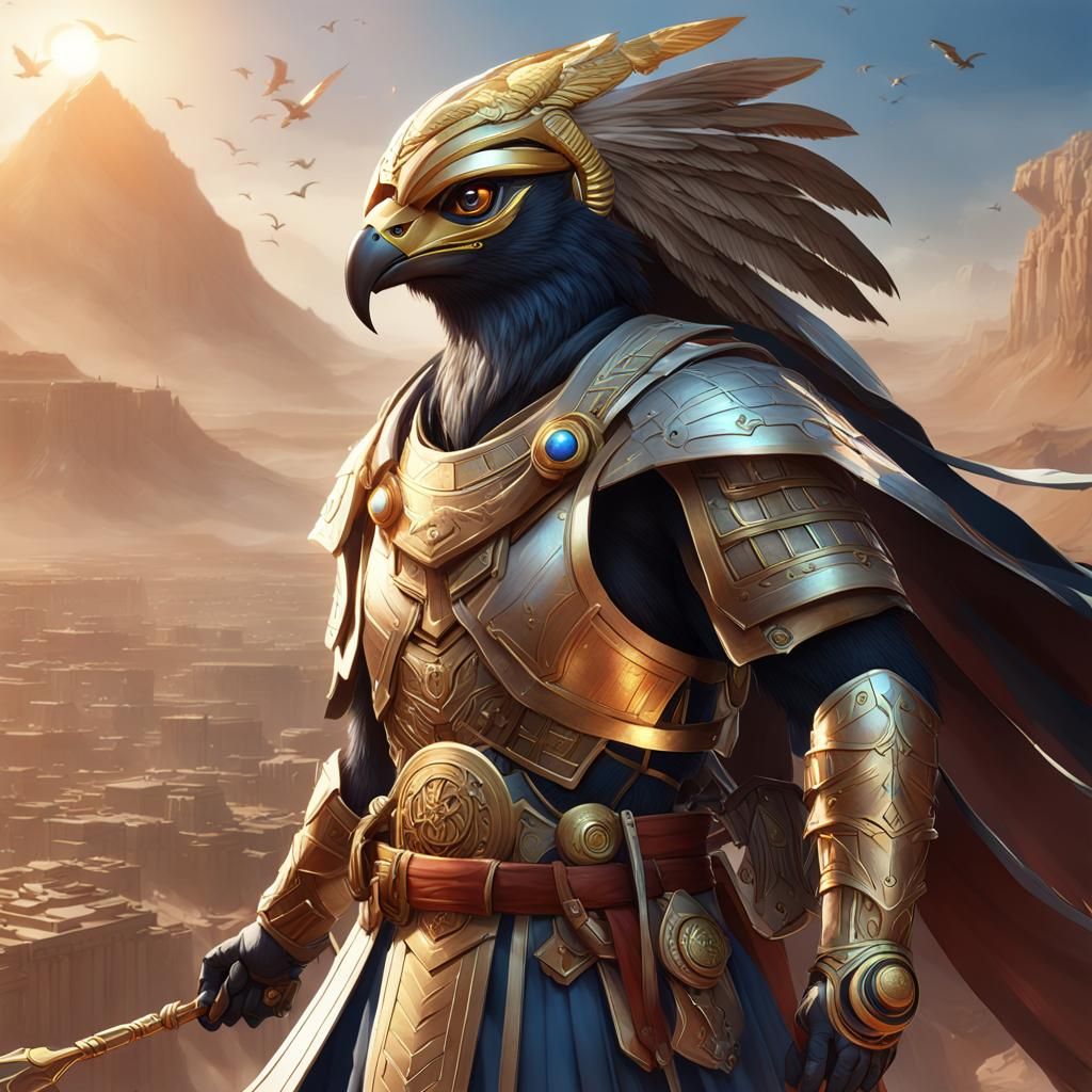 Horus: God of Sky in 3D Anime Art