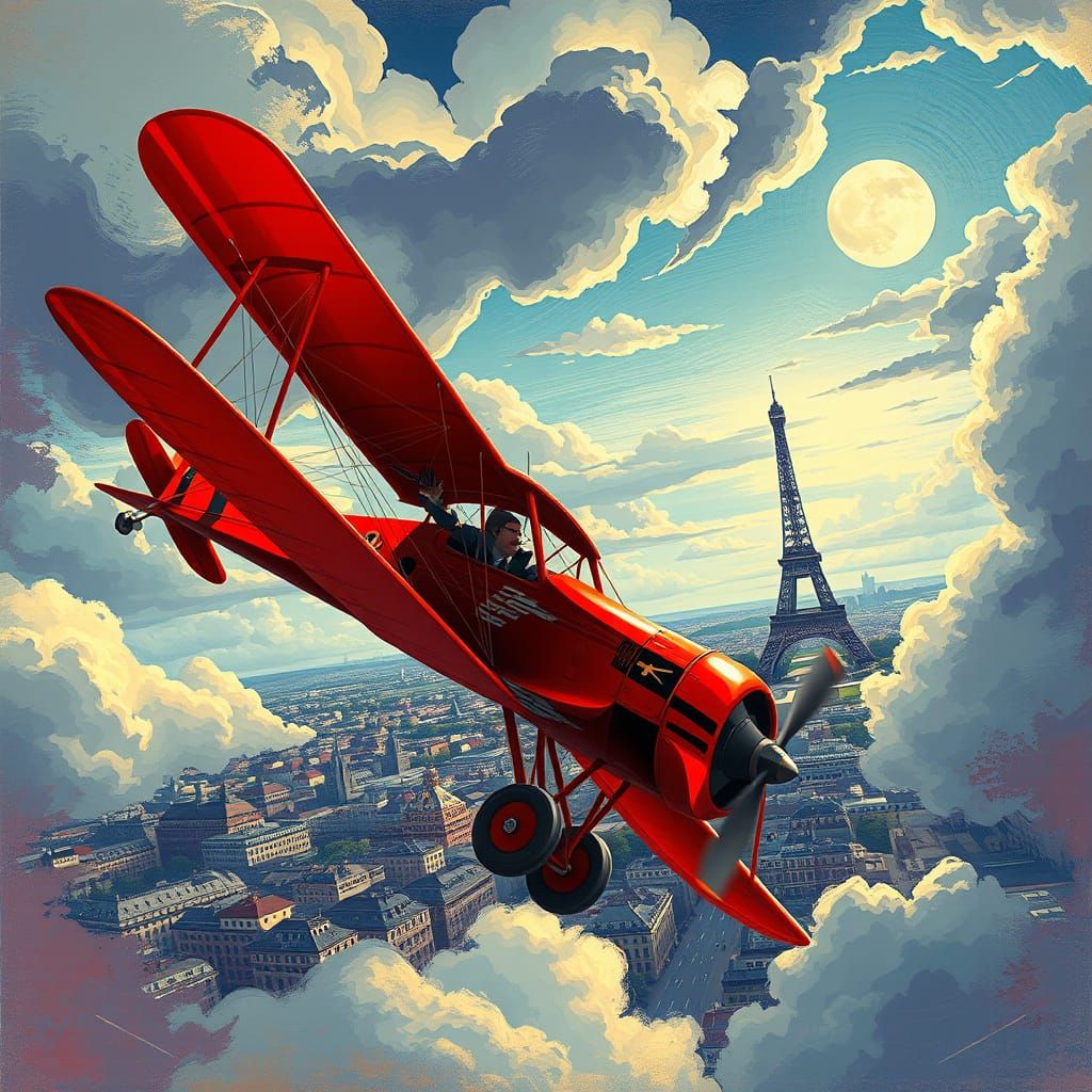 The Red Baron's Iconic Fokker Triplane soars over Paris