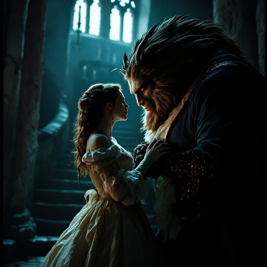 Dark Captive Beauty in a Haunting Castle