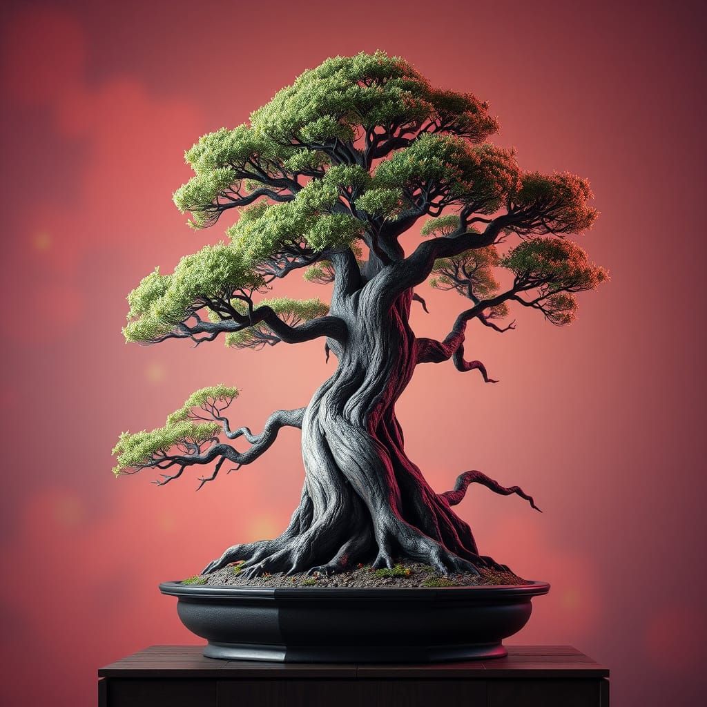 Majestic Bonsai Tree with Dynamic Lighting
