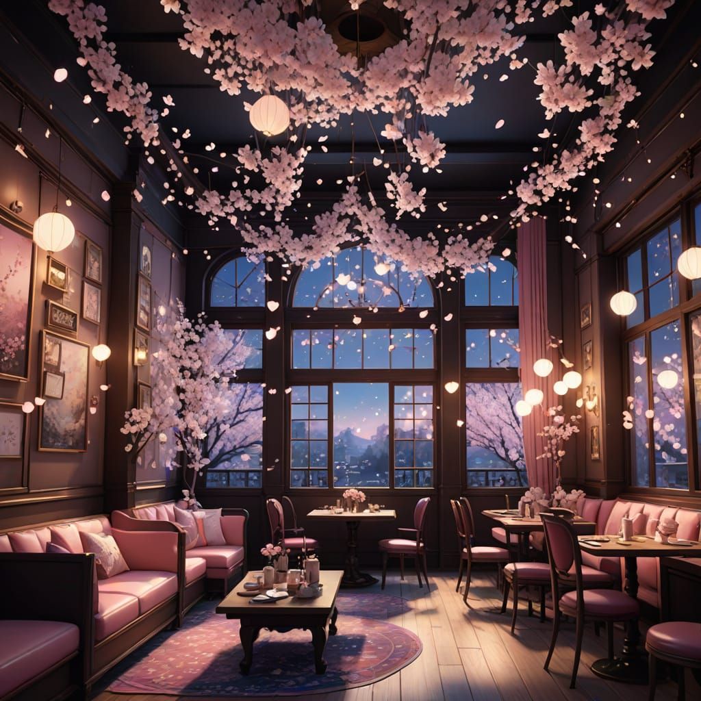 Whimsical Anime Cafe Wonderland