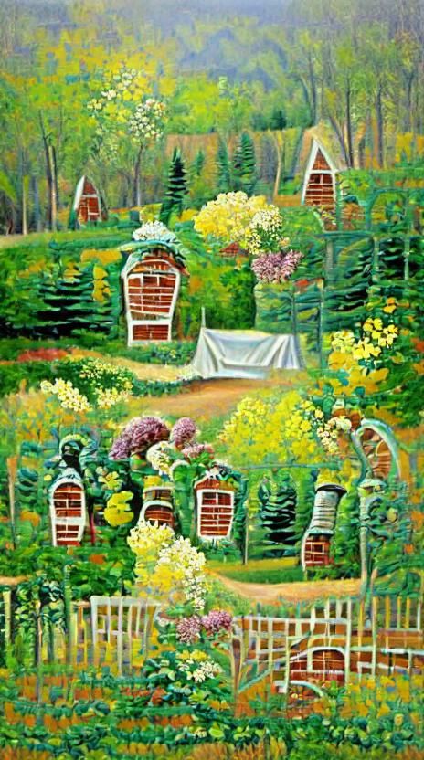 Cottagecore Flower and Vegetable Garden in Spring