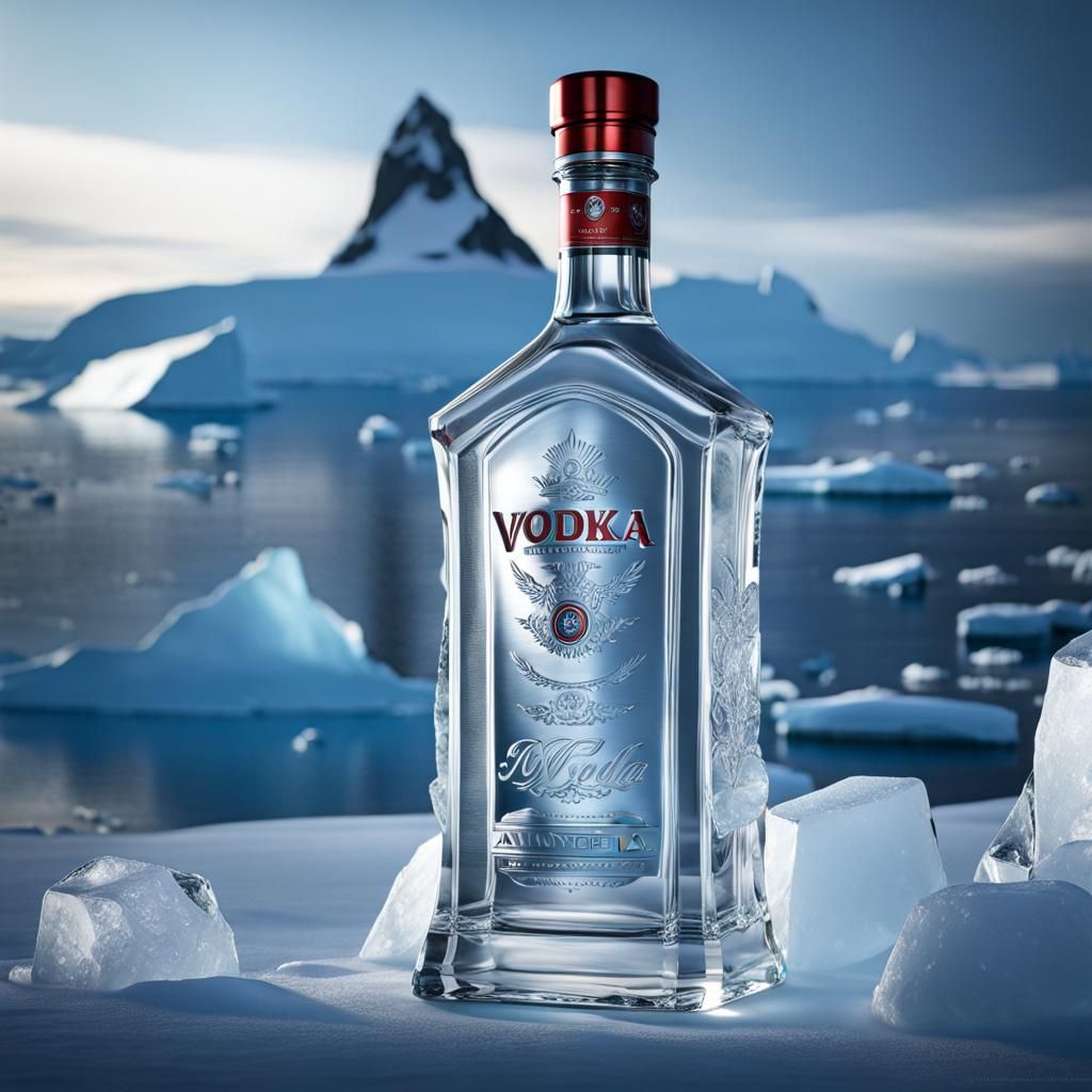 Antarctic Vodka Ice Sculpture: 3D Digital Art