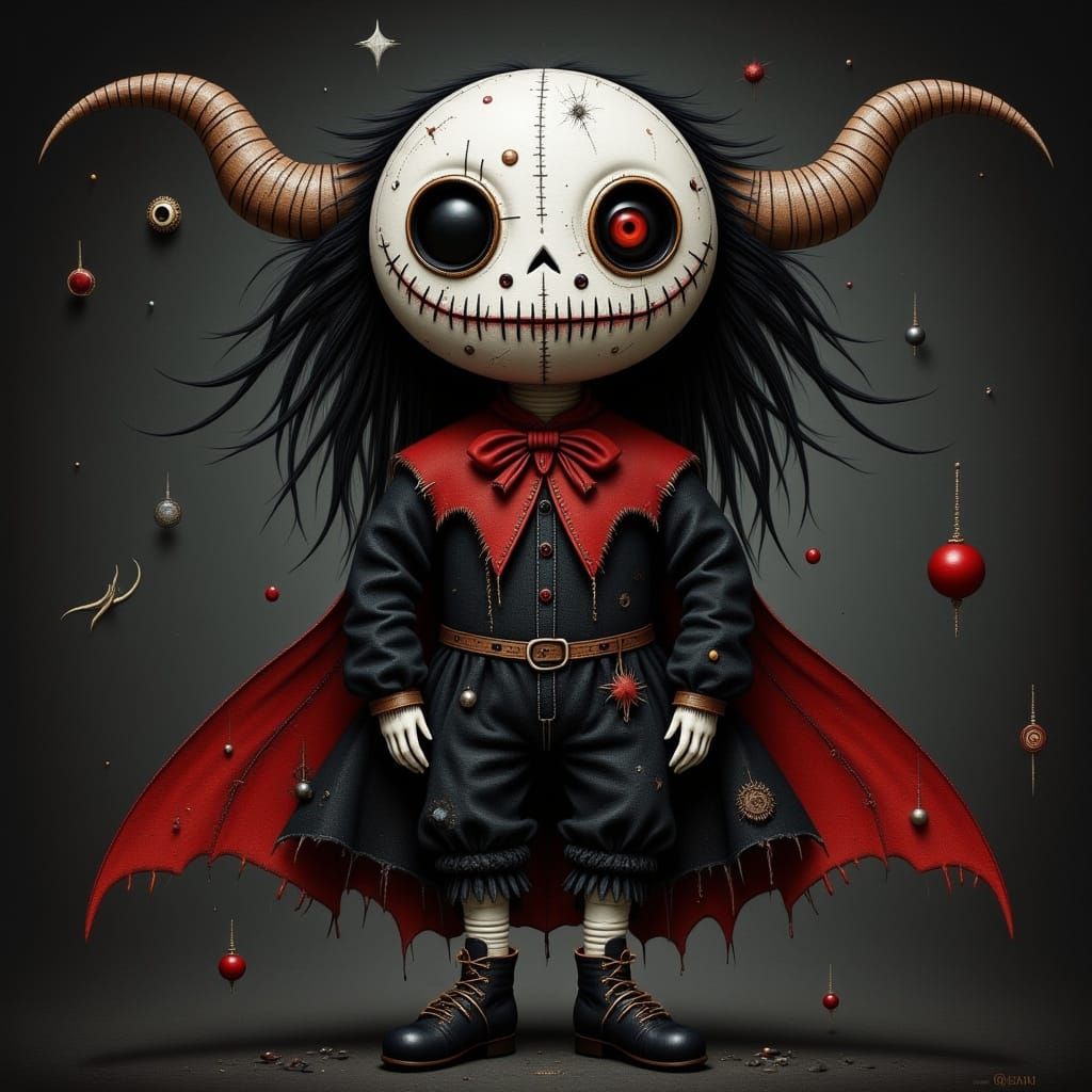 Medieval Voodoo Doll with Quirky Stitched Details