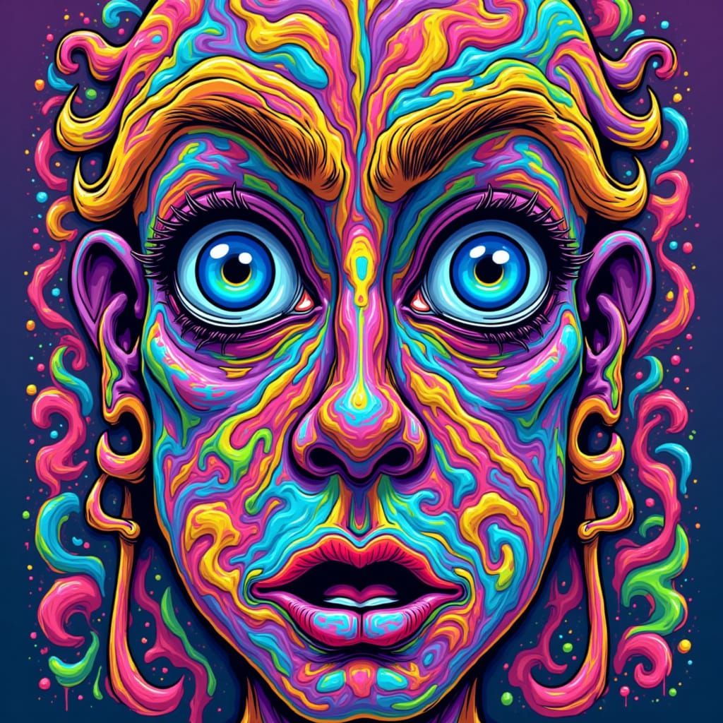 Extremely Colourful Abstract Art in Neon Style