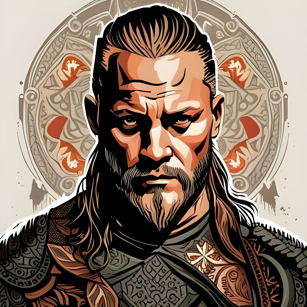 Ragnar Lothbrok Digital Painting with Intricate Details