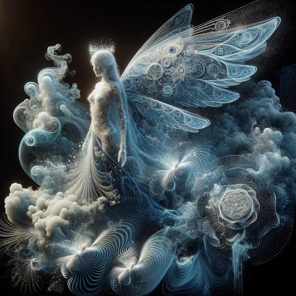 Image: Fantasy. Try depicting an angel or fairy in the form of a hologram.