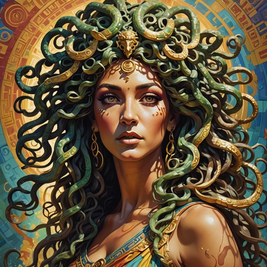 Medusa at Music Festival: Hyperrealistic Splash Art