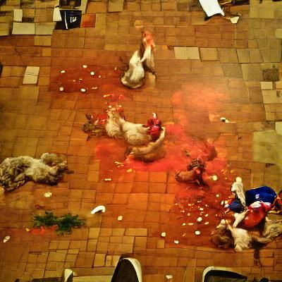Renaissance-Style Chicken Scene