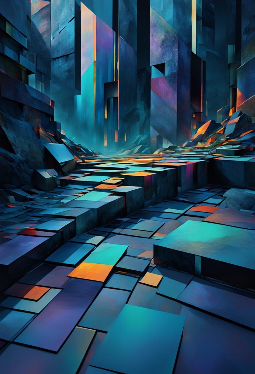 Vibrant Abstract Geometric Art with Smooth Textures