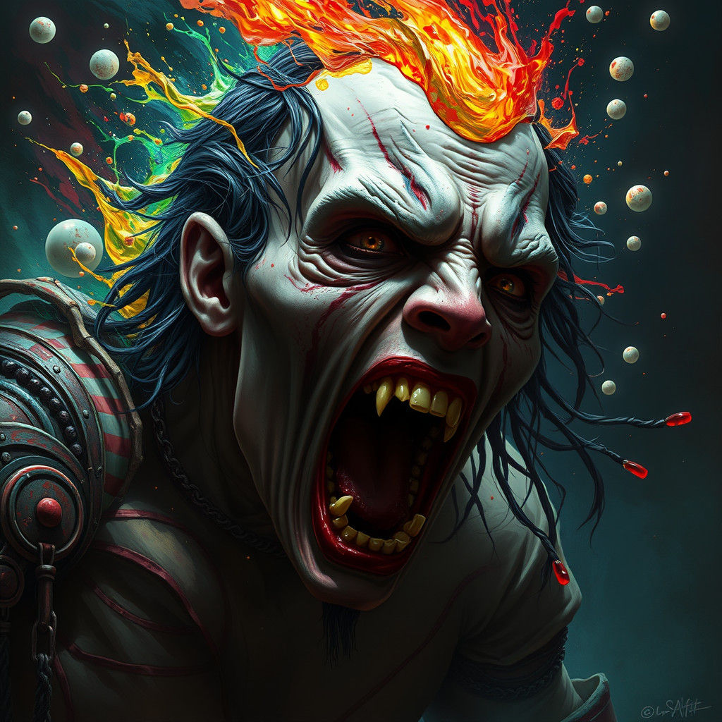 Dramatic Exorcist in Splash Art Style