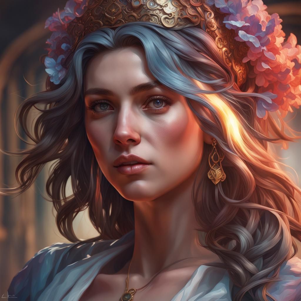 Detailed Portrait in Digital Art Style