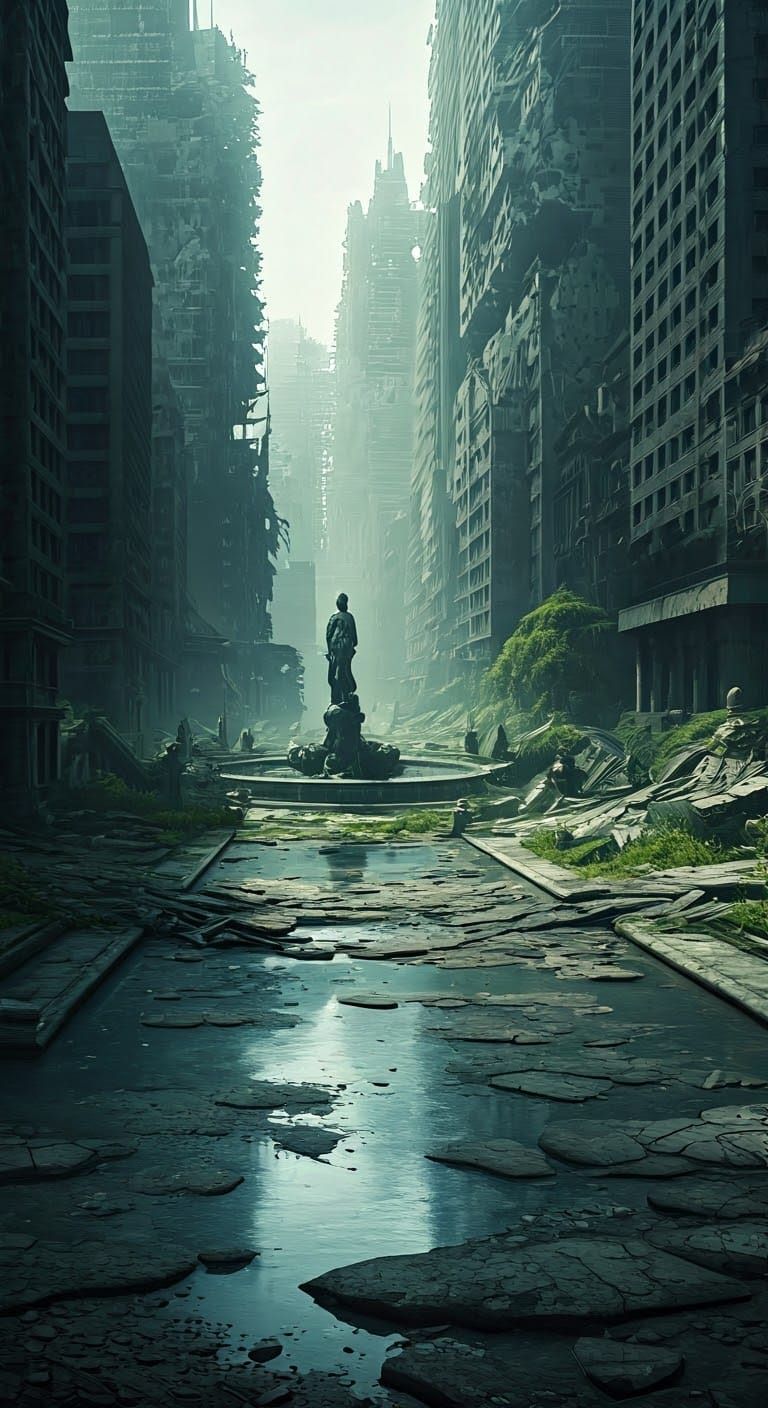 Desolate Post-Apocalyptic Cityscape in Unreal Engine 5