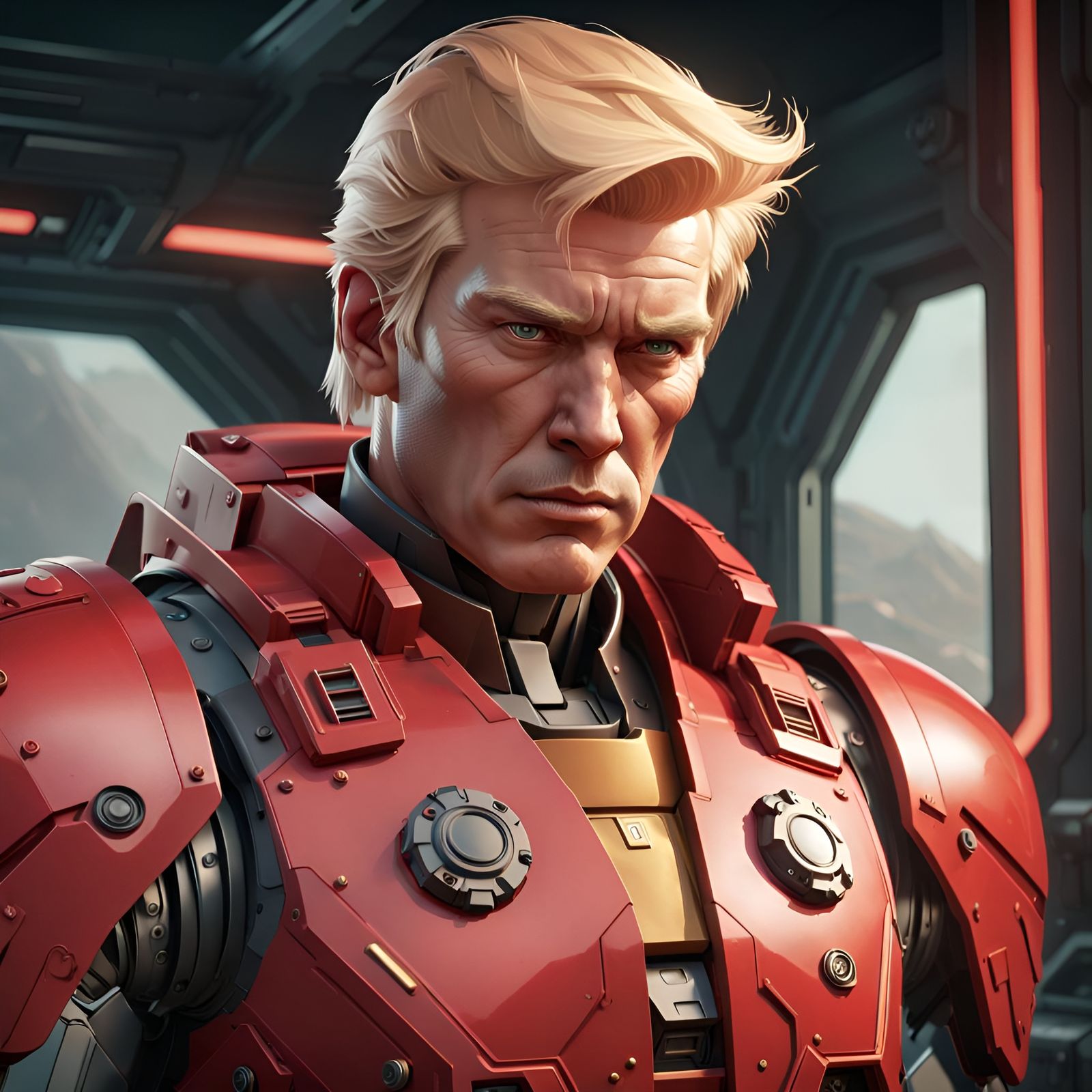 Futuristic Warrior in Battletech Universe, Digital Art