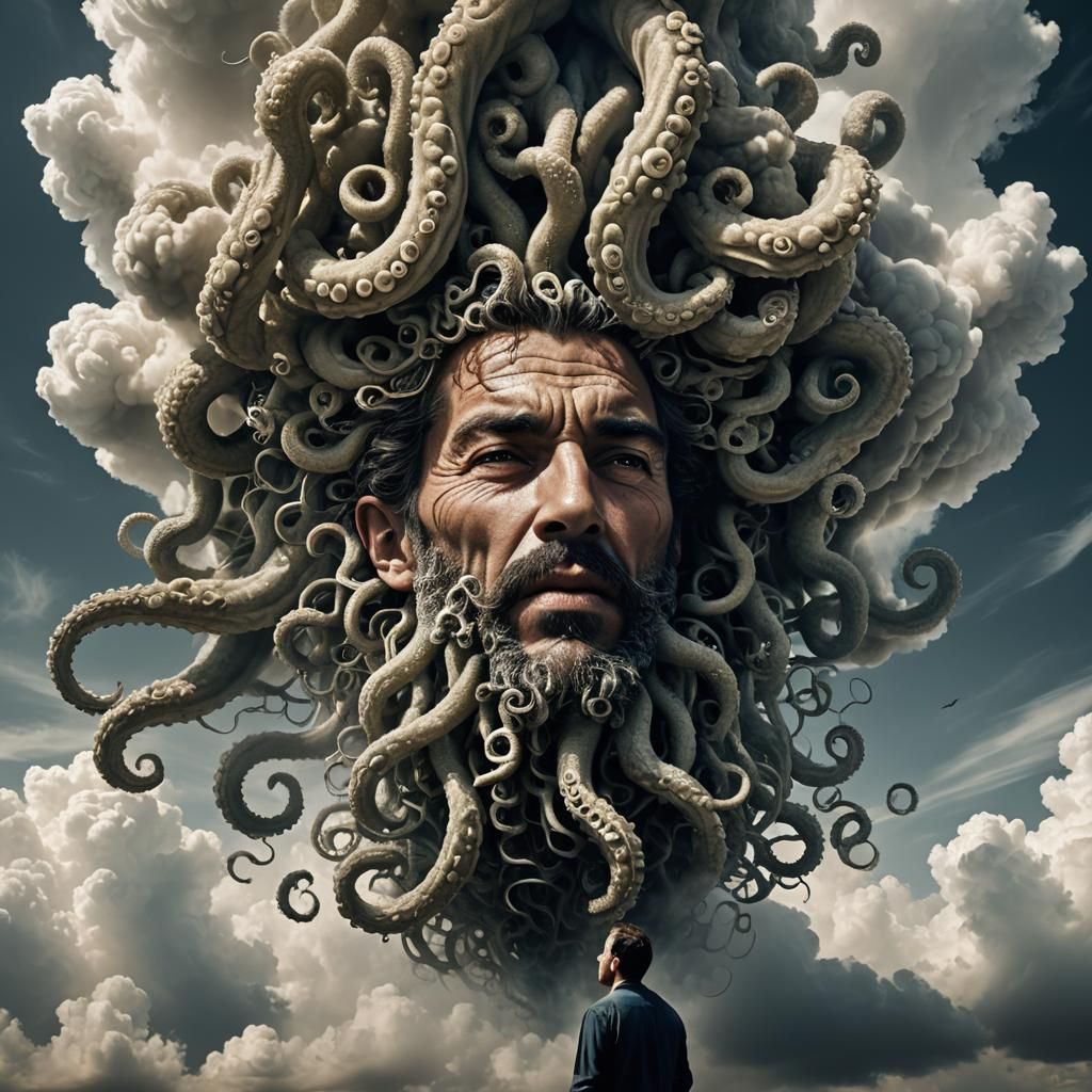 Amorphous Cloud and Tentacles in Hyperrealistic Style