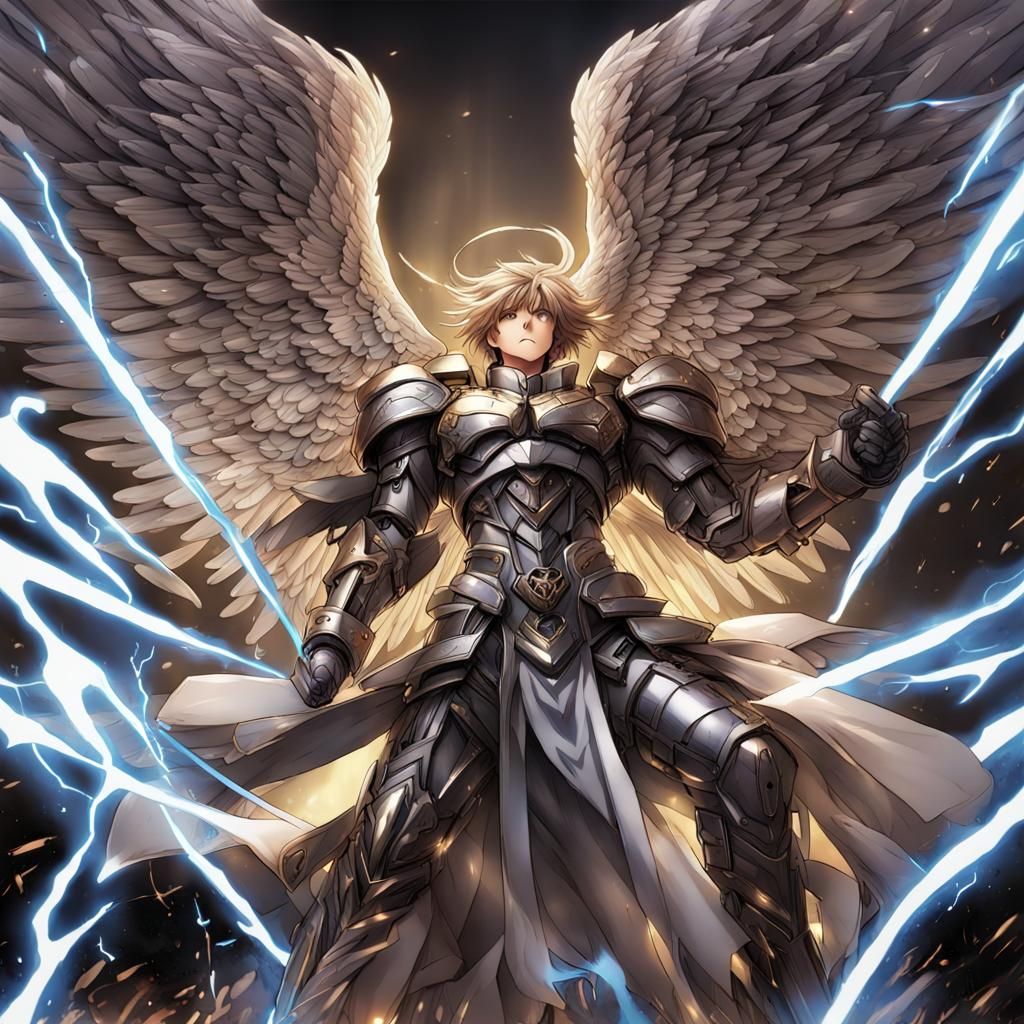 Epic Battle of Archangel in Anime Comic Art
