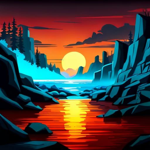 Ethereal Campfire Under a Starry Sky