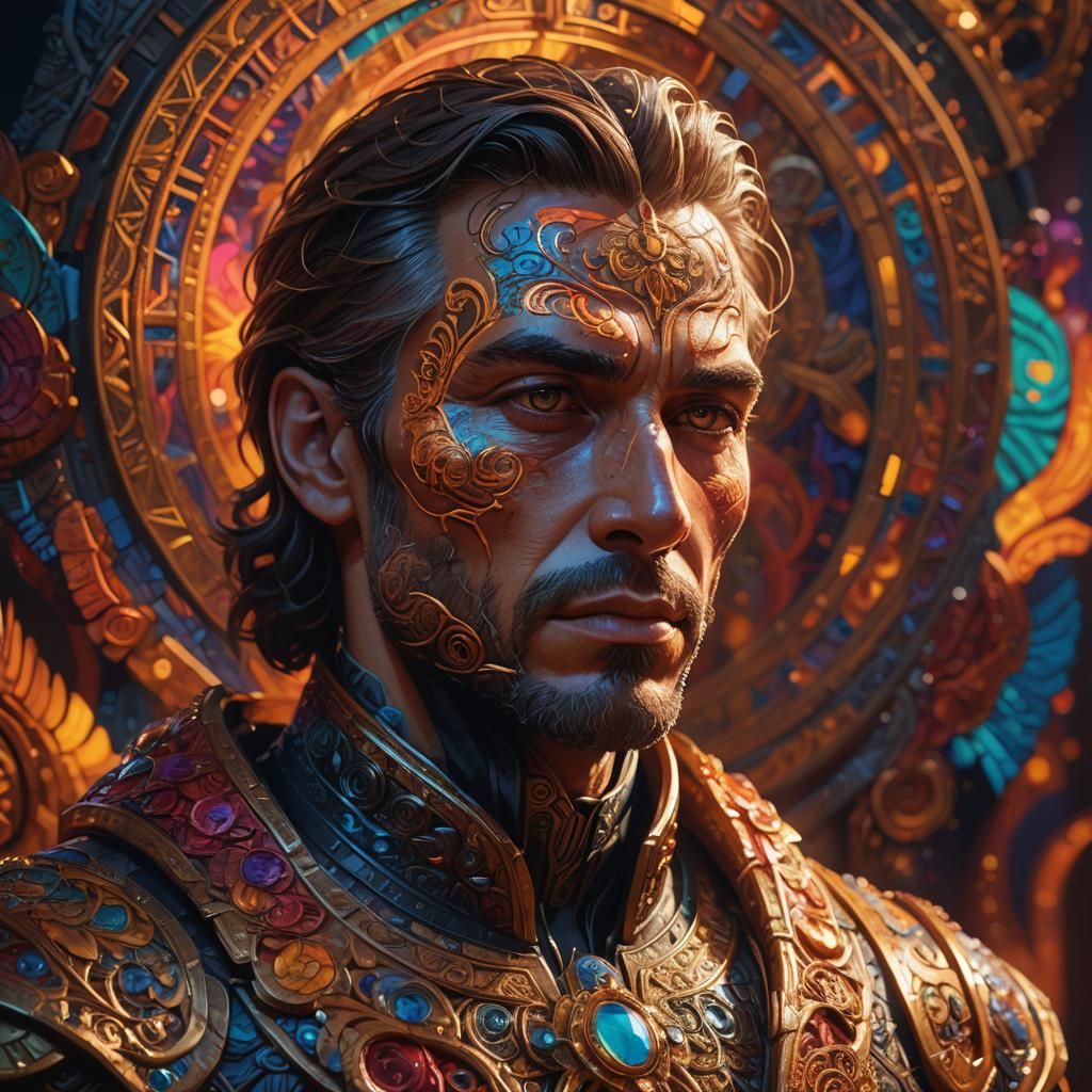 Solemn Figure Concept Art in Hyperrealism