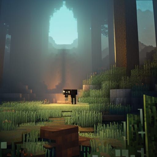 Minecraft Dark Fantasy Landscape in 8K Resolution