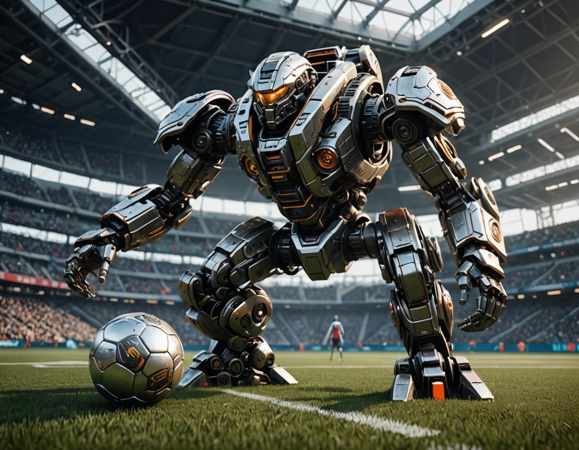 Futuristic Sci-Fi Football with Intricate Mech Details