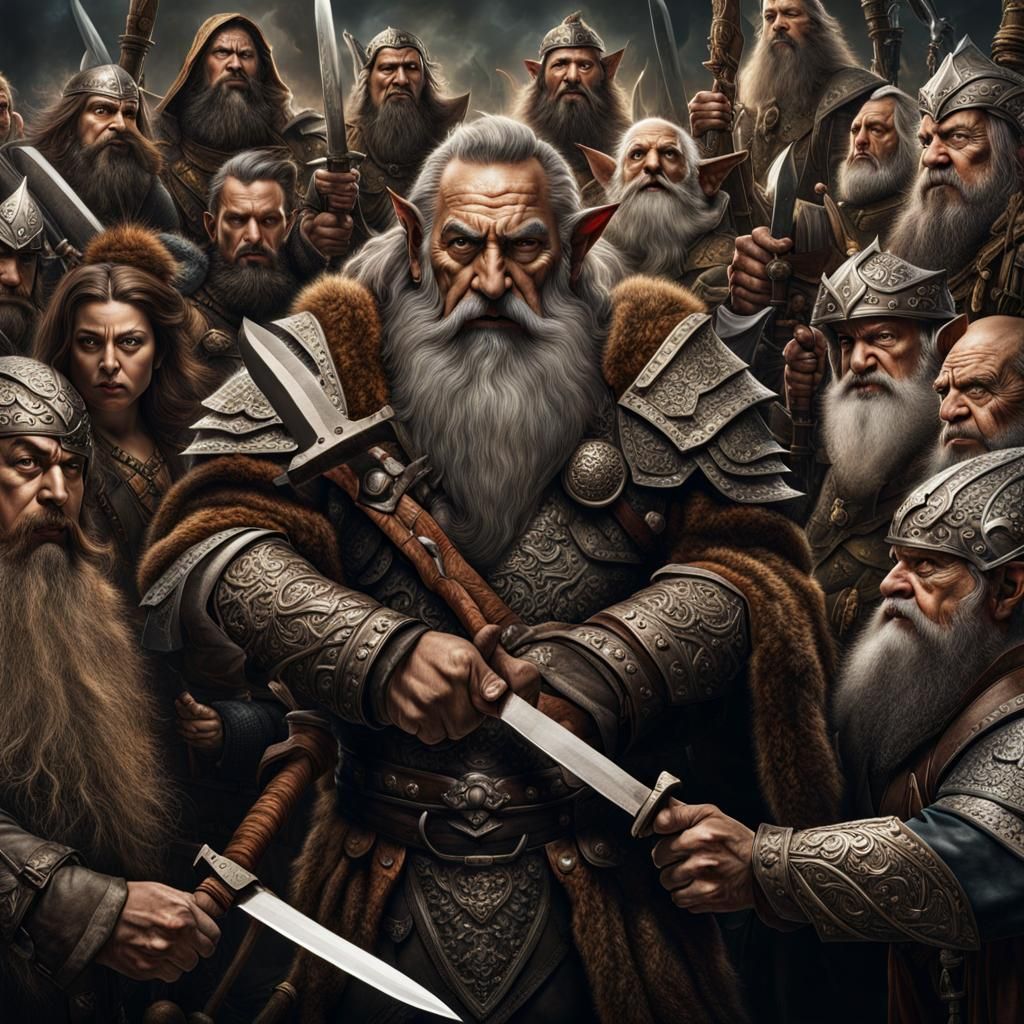 Hyperrealistic Knife Throwing Contest in a Surreal Collage